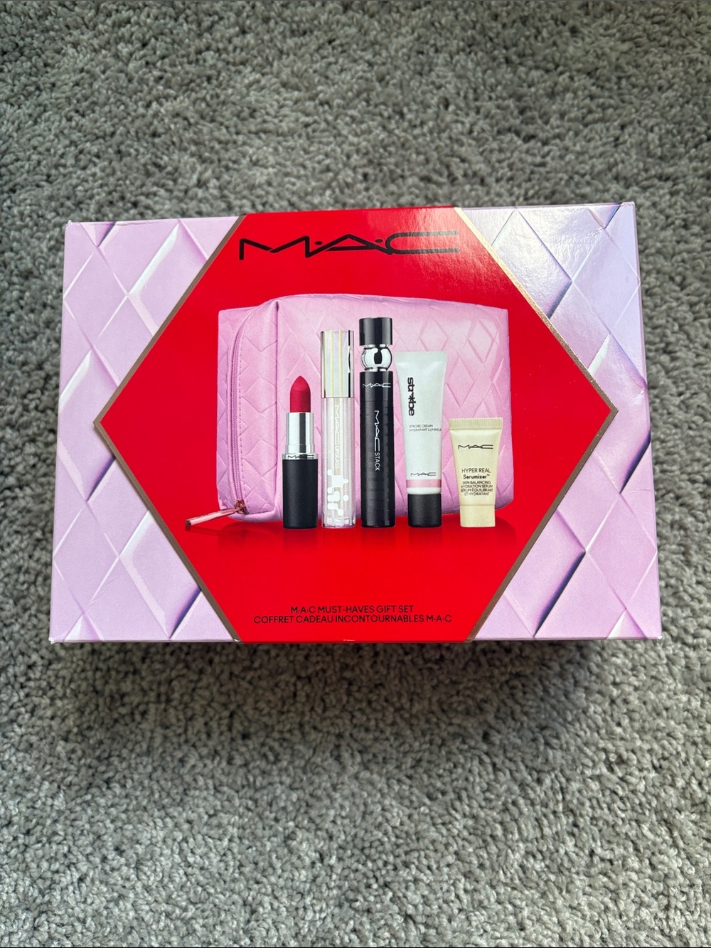 MAC Cosmetics Pink Gift Set with Red Lipstick
